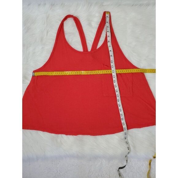 FREE PEOPLE We the free orange Tank top ONE SIZE - Picture 3 of 11